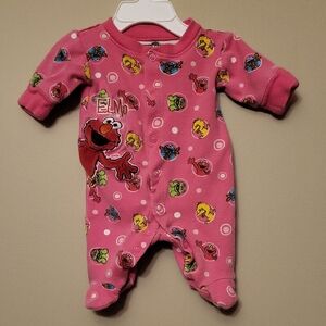 Sesame Street Elmo embrodiered footed sleeper/footie